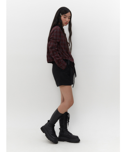 TUOMIO（トゥオミオ）の「STRAPPY CHECK SHIRT [BURGUNDY]（シャツ/ブラウス・レディース・その他・1/2）」の6枚目の写真