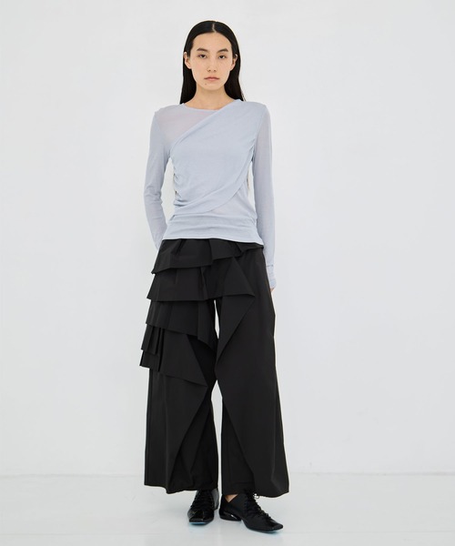TAAKK(ターク)の「【TAAKK/ターク】Pants/フリルワイドパンツ(その他パンツ・レディース・ブラック・3/1)」の3枚目の写真