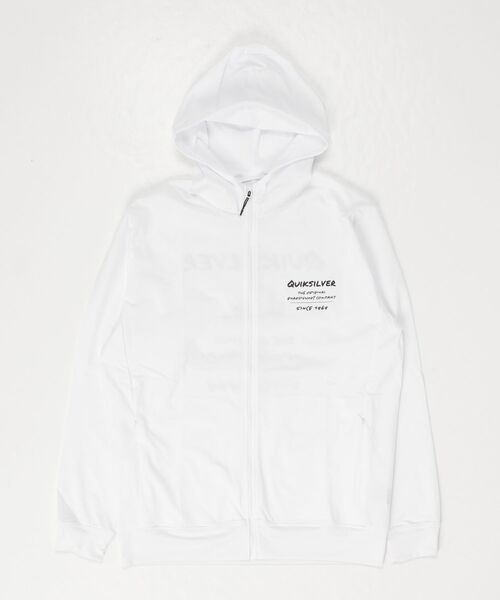 クイックシルバー　ウェア　シルバー　Sサイズ クイックシルバー QUIKSILVER GW HAND DRAWN ZIP HOODIE（ラッシュ