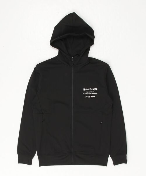 クイックシルバー　フード付きブラック クイックシルバー QUIKSILVER GW HAND DRAWN ZIP HOODIE（ラッシュ