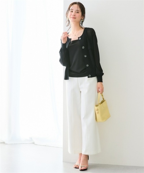 7days Life Styling(セブンデイズライフスタイリング)の「【接触冷感】毛玉になりにくいポケットシアーカーディガン(カーディガン/ボレロ・レディース・ブラック/ライトグレー/オフホワイト・LL/M/S/L)」の5枚目の写真