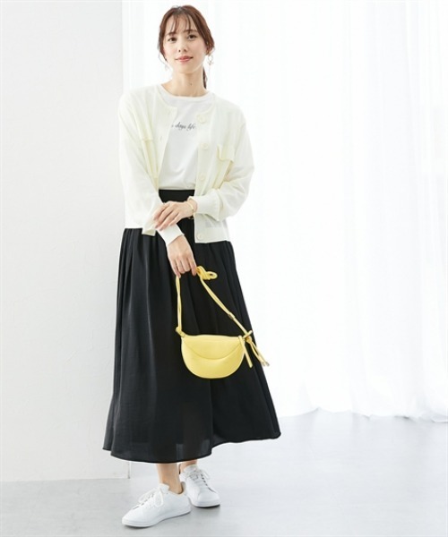 7days Life Styling(セブンデイズライフスタイリング)の「【接触冷感】毛玉になりにくいポケットシアーカーディガン(カーディガン/ボレロ・レディース・ブラック/ライトグレー/オフホワイト・LL/M/S/L)」の7枚目の写真