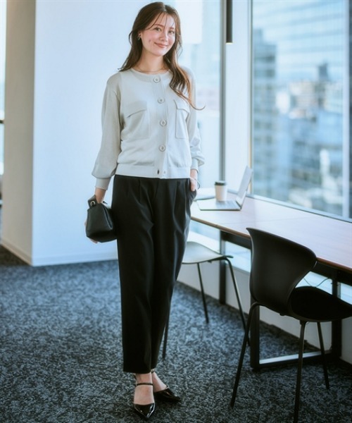 7days Life Styling(セブンデイズライフスタイリング)の「【接触冷感】毛玉になりにくいポケットシアーカーディガン(カーディガン/ボレロ・レディース・ブラック/ライトグレー/オフホワイト・LL/M/S/L)」の9枚目の写真