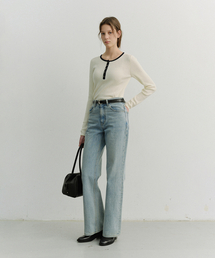 DUNST（ダンスト）の「RELAXED FLARED JEANS_UDPA6A211_LIGHT BLUE（デニムパンツ）」