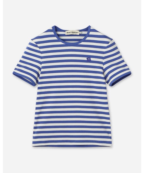 marimekko(マリメッコ)の「【kioski】 Kukkea Tasaraita Unikko / t-shirt(Tシャツ/カットソー・レディース・ブルー/レッド・MEDIUM/SMALL)」の3枚目の写真