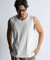 The DUFFER of ST.GEORGE（ザダファーオブセントジョージ）の「「AIR FLEX」RANDOM RIB KNIT TANK TOP ：高収縮機能素材「エアフレックス」ランダムリブ タンクトップ / ストレッチ / UVカット / ドライタッチ / アンチピリング / インナー（タンクトップ）」