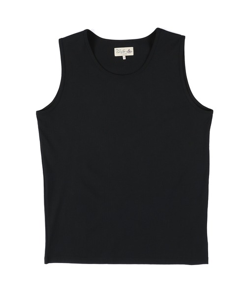 The DUFFER of ST.GEORGE(ザダファーオブセントジョージ)の「「AIR FLEX」RANDOM RIB KNIT TANK TOP :高収縮機能素材「エアフレックス」ランダムリブ タンクトップ / ストレッチ / UVカット / ドライタッチ / アンチピリング / インナー(タンクトップ・メンズ・チャコールグレー/ホワイト/ブラック・LARGE/MEDIUM/X-LARGE)」の13枚目の写真