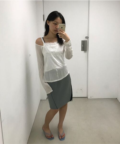 OJOS(オホス)の「Button Slit Track Skirt / Khaki(スカート・レディース・その他・1/2/3)」の7枚目の写真