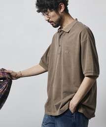 Firsthand（ファーストハンド）の「Firsthand ファーストハンド ビッグシルエット ヴィンテージ加工 ワンポイント刺繍 ショートスリーブ ポロシャツ（ポロシャツ）」