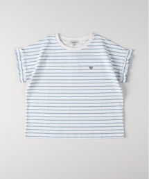 Right-on | VIVIAN BLUE(ヴィヴィアンブルー)ボーダープリントフリルＴシャツ(Tシャツ/カットソー)