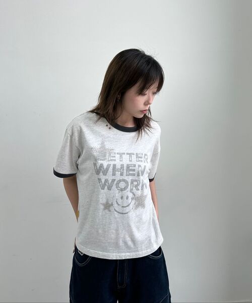 MAINBOOTH(メインブース)の「Better Smile T-shirt(1% MELANGE)(Tシャツ/カットソー・レディース・その他・1/2)」の7枚目の写真