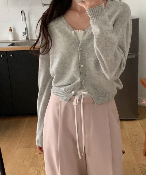 LYEON(リヨン)の「ダブルウエストリボンタックスラックスパンツ(スラックス・レディース・ピンク・FREE)」の5枚目の写真