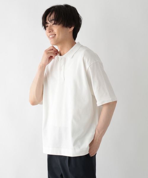GLOBAL WORK（グローバルワーク）の「SOLOTEXカノコポロシャツ/664259（ポロシャツ・メンズ・ホワイト/ライトグリーン/ネイビー/マスタード・SMALL/MEDIUM/LARGE/X-LARGE）」の8枚目の写真