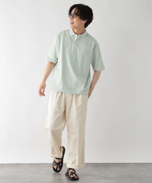 GLOBAL WORK（グローバルワーク）の「SOLOTEXカノコポロシャツ/664259（ポロシャツ・メンズ・ホワイト/ライトグリーン/ネイビー/マスタード・SMALL/MEDIUM/LARGE/X-LARGE）」の12枚目の写真