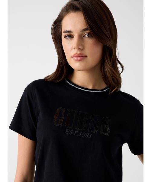 Guess（ゲス）の「SEQUINS Logo Tee Tシャツ ロゴTシャツ（Tシャツ/カットソー・レディース・ブラック/ホワイト・X-SMALL/SMALL/MEDIUM/LARGE）」の7枚目の写真