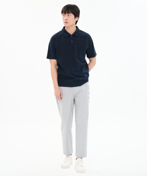 CUSTOMUS(カスタムアース)の「男性コットン100% PKラグラン変形単作カラーTシャツ CXS26MKKT309 NAV(Tシャツ/カットソー・メンズ・ネイビー・MEDIUM/LARGE/X-LARGE)」の2枚目の写真