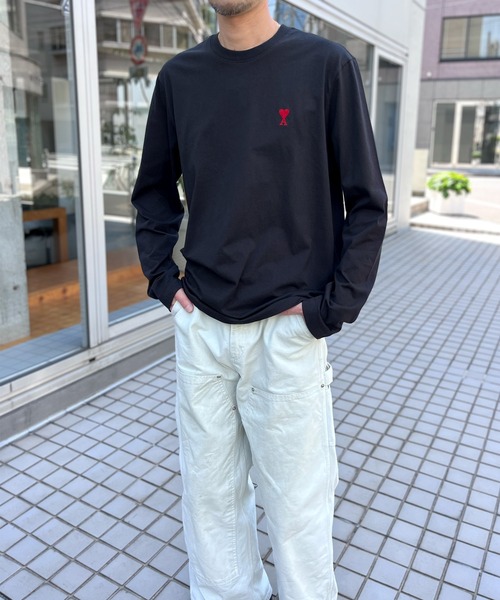 AMI Alexandre Mattiussi(アミアレクサンドルマテュッシ)の「【AMI PARIS】アミ パリス Small Heart Long Sleeve ワンポイント ロゴ ロンT(Tシャツ/カットソー・メンズ・ブラック/グレー/ホワイト・L/M/XL)」の11枚目の写真