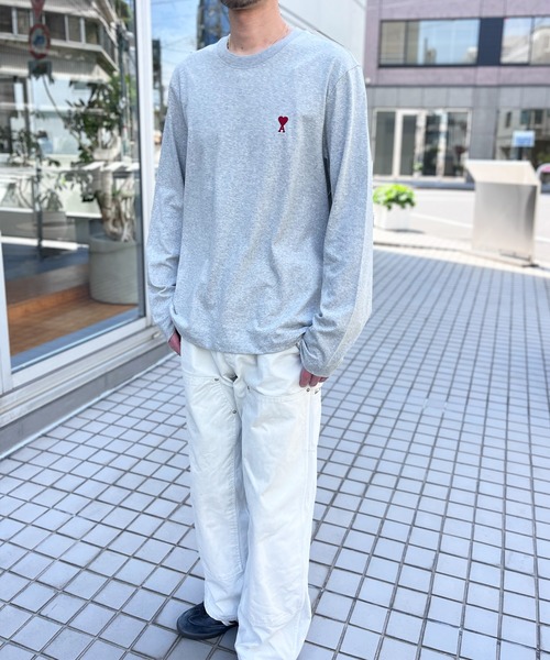 AMI Alexandre Mattiussi(アミアレクサンドルマテュッシ)の「【AMI PARIS】アミ パリス Small Heart Long Sleeve ワンポイント ロゴ ロンT(Tシャツ/カットソー・メンズ・ブラック/グレー/ホワイト・L/M/XL)」の14枚目の写真