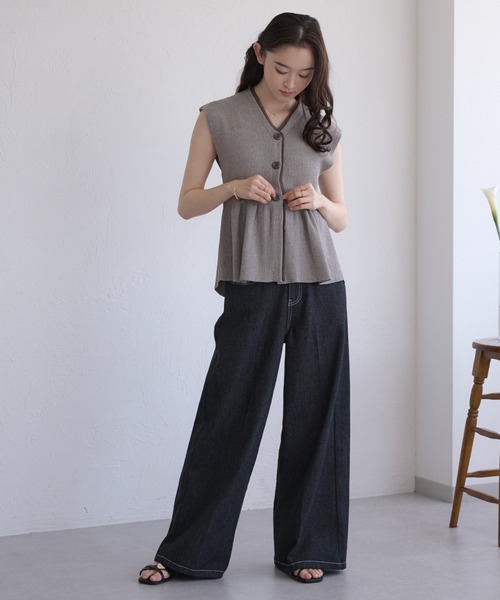 raffime(ラフィミー)の「【Raffime】レイヤードデザインニットペプラム(チュニック・レディース・ブラック系その他/アイボリー/ブラウン系その他・フリー)」の5枚目の写真