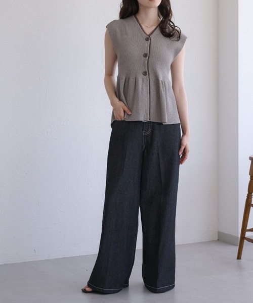raffime(ラフィミー)の「【Raffime】レイヤードデザインニットペプラム(チュニック・レディース・ブラック系その他/アイボリー/ブラウン系その他・フリー)」の8枚目の写真