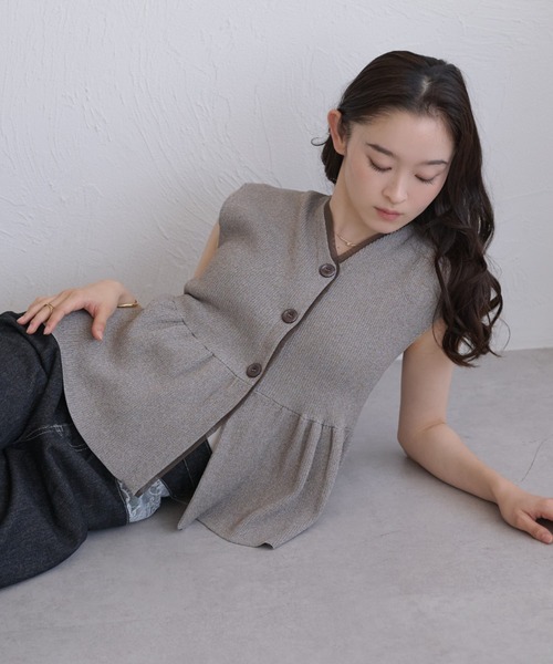 raffime(ラフィミー)の「【Raffime】レイヤードデザインニットペプラム(チュニック・レディース・ブラック系その他/アイボリー/ブラウン系その他・フリー)」の9枚目の写真
