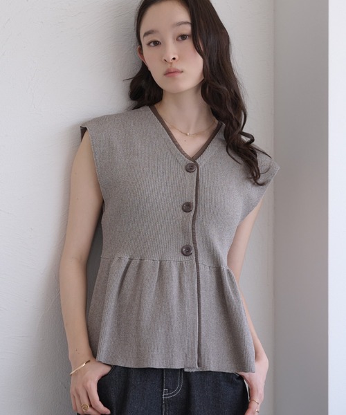 raffime(ラフィミー)の「【Raffime】レイヤードデザインニットペプラム(チュニック・レディース・ブラック系その他/アイボリー/ブラウン系その他・フリー)」の10枚目の写真