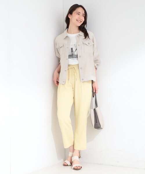SHOO・LA・RUE(シューラルー)の「【洗濯機可/S-LL】Gジャン風シアーシャツジャケット(ブルゾン・レディース・グレー/ブラック・04/03/02/01)」の5枚目の写真