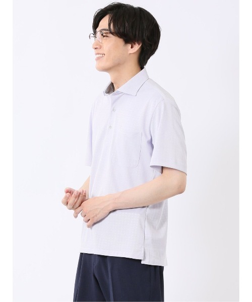 TAKA-Q(タカキュー)の「ビズポロ ポロシャツ メンズ 半袖 ストレッチ 吸水速乾 ノンアイロン ワイドカラー クールパス クールビズ(ポロシャツ・メンズ・ライラック・LARGE/MEDIUM/X-LARGE)」の16枚目の写真