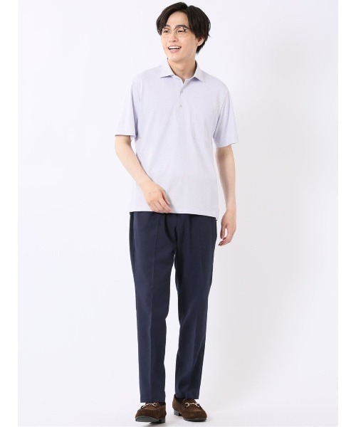 TAKA-Q(タカキュー)の「ビズポロ ポロシャツ メンズ 半袖 ストレッチ 吸水速乾 ノンアイロン ワイドカラー クールパス クールビズ(ポロシャツ・メンズ・ライラック・LARGE/MEDIUM/X-LARGE)」の9枚目の写真