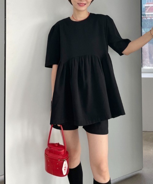 AMAJI（アマジ）の「チェック柄 ショートパンツ セットアップ（セットアップ・レディース・ブラック/ベージュ・FREE）」の3枚目の写真
