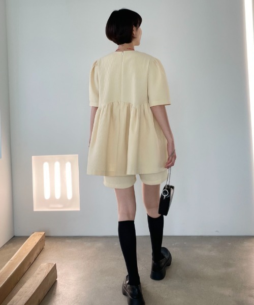 AMAJI（アマジ）の「チェック柄 ショートパンツ セットアップ（セットアップ・レディース・ブラック/ベージュ・FREE）」の8枚目の写真