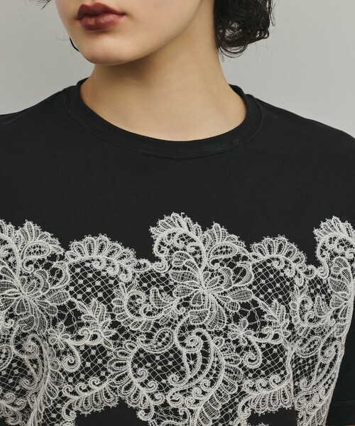 Diagram（ダイアグラム）の「レースTシャツ（Tシャツ/カットソー・レディース・ホワイト/ブラック・36）」の2枚目の写真