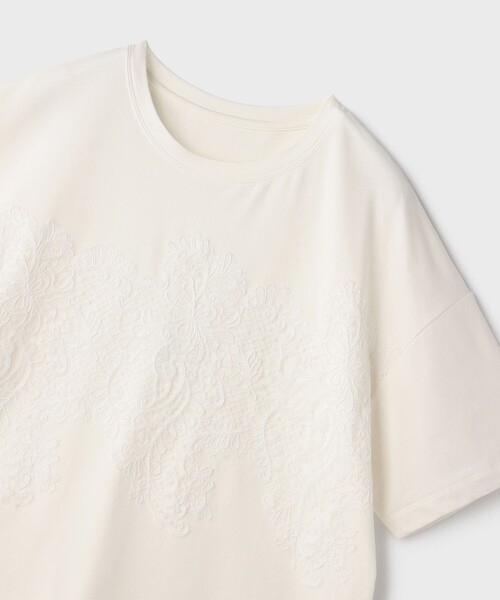 Diagram（ダイアグラム）の「レースTシャツ（Tシャツ/カットソー・レディース・ホワイト/ブラック・36）」の12枚目の写真