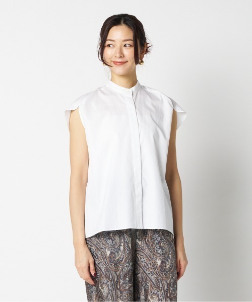 HELIOPOLE(エリオポール)の「BACK VOLUME STAND COLLAR SHIRT(シャツ/ブラウス・レディース・ホワイト/ピンク系・38)」の13枚目の写真