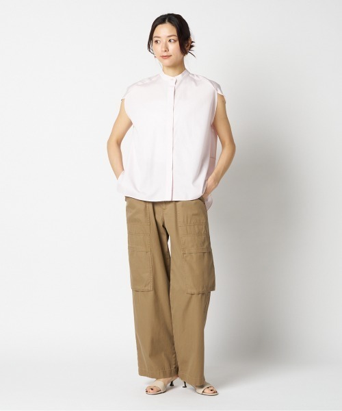 HELIOPOLE(エリオポール)の「BACK VOLUME STAND COLLAR SHIRT(シャツ/ブラウス・レディース・ホワイト/ピンク系・38)」の3枚目の写真