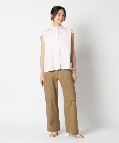 HELIOPOLE(エリオポール)の「BACK VOLUME STAND COLLAR SHIRT(シャツ/ブラウス・レディース・ホワイト/ピンク系・38)」の4枚目の写真