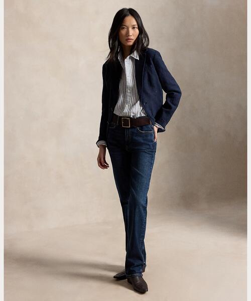 POLO RALPH LAUREN（ポロ ラルフ ローレン）の「ワイド クロップド ギンガム リネン シャツ（シャツ/ブラウス・レディース・ブルー・S/M/L/XS/XXS）」の5枚目の写真