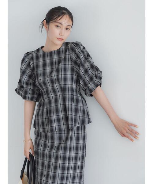 Te chichi(テチチ)の「サッカーチェックバルーンスリーブブラウス(セットアップ可)(シャツ/ブラウス・レディース・サックスブルー/オフホワイト/ブラック・F)」の14枚目の写真