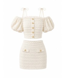 Ribbon collar tiered mini onepiece（ワンピース）｜M me eme