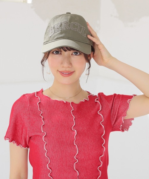 Honeys（ハニーズ）の「ロゴワッペンキャップ（キャップ・レディース・カーキ/ライトベージュ/ブラック/ブラウン・FREE）」の7枚目の写真