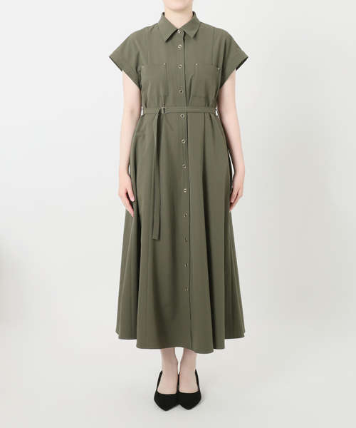 La TOTALITE（ラトータリテ）の「【洗える】リベットシャツフレンチスリーブワンピース（ワンピース・レディース・ネイビー/イエロー/カーキ・36/38）」の21枚目の写真
