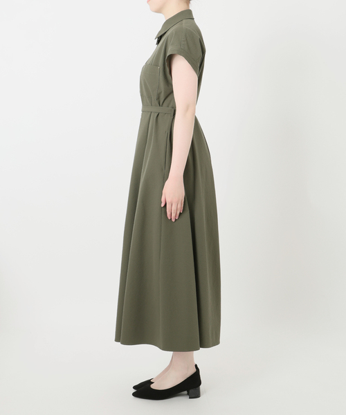 La TOTALITE（ラトータリテ）の「【洗える】リベットシャツフレンチスリーブワンピース（ワンピース・レディース・ネイビー/イエロー/カーキ・36/38）」の20枚目の写真