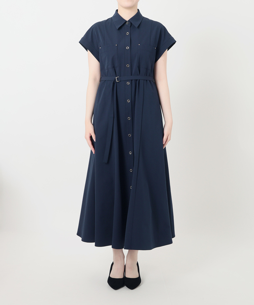 La TOTALITE（ラトータリテ）の「【洗える】リベットシャツフレンチスリーブワンピース（ワンピース・レディース・ネイビー/イエロー/カーキ・36/38）」の7枚目の写真