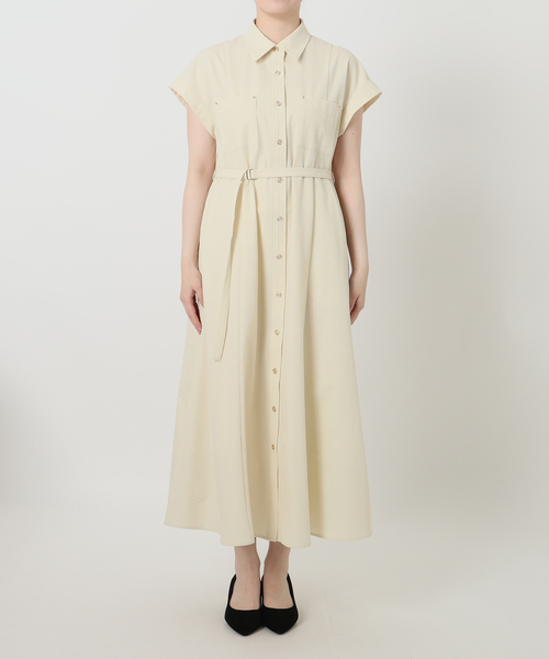 La TOTALITE（ラトータリテ）の「【洗える】リベットシャツフレンチスリーブワンピース（ワンピース・レディース・ネイビー/イエロー/カーキ・36/38）」の5枚目の写真