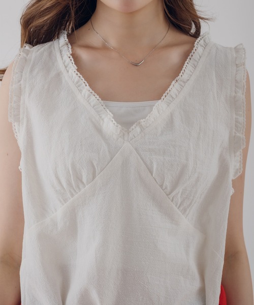 MUHET(ミュエータ)の「cotton lace tunic / コットンレースチュニック(その他トップス・レディース・ネイビー/ブラウン/オフホワイト・FREE)」の10枚目の写真