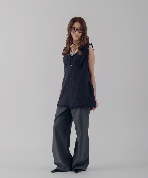 MUHET(ミュエータ)の「cotton lace tunic / コットンレースチュニック(その他トップス・レディース・ネイビー/ブラウン/オフホワイト・FREE)」の22枚目の写真