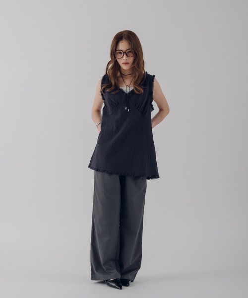 MUHET(ミュエータ)の「cotton lace tunic / コットンレースチュニック(その他トップス・レディース・ネイビー/ブラウン/オフホワイト・FREE)」の21枚目の写真