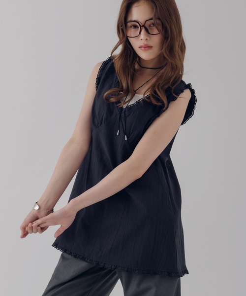 MUHET(ミュエータ)の「cotton lace tunic / コットンレースチュニック(その他トップス・レディース・ネイビー/ブラウン/オフホワイト・FREE)」の19枚目の写真