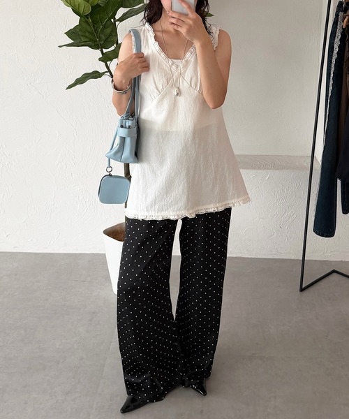 MUHET(ミュエータ)の「cotton lace tunic / コットンレースチュニック(その他トップス・レディース・ネイビー/ブラウン/オフホワイト・FREE)」の6枚目の写真