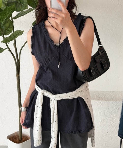 MUHET(ミュエータ)の「cotton lace tunic / コットンレースチュニック(その他トップス・レディース・ネイビー/ブラウン/オフホワイト・FREE)」の15枚目の写真